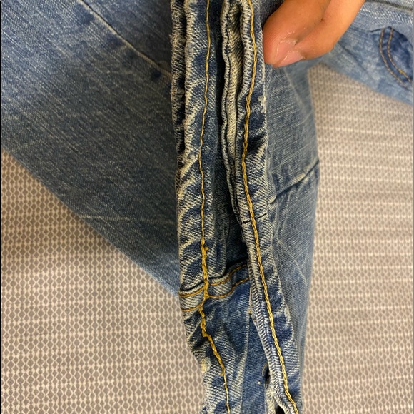 RIPPED SLIM STRAIGHT BLUE JEAN FOR MEN 30 X 32 - Picture 3 of 5